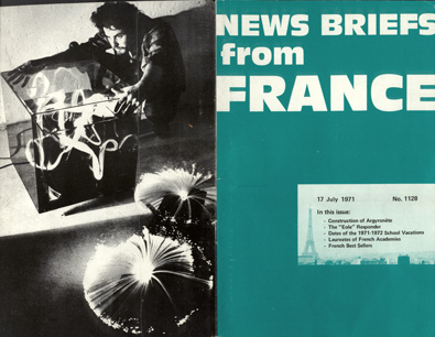 News Briefs from France (publication de la Direction g&eacute;n&eacute;rale des relations culturelles scientifiques et techniques du minist&egrave;re des affaires &eacute;trang&egrave;res, publi&eacute;e dans une dizaine de langues et distribu&eacute;e dans les ambassades de France. "juillet 1971 N&deg;1128" )